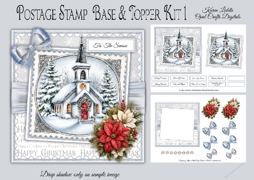 Postage Stamp Card Base & Topper Kit 1