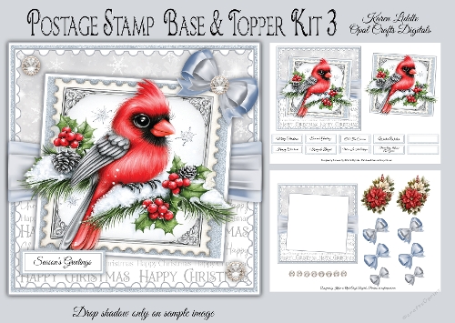 Postage Stamp Card Base & Topper Kit 3