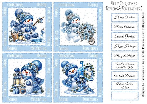 Blue Christmas Toppers & Sentiments 2