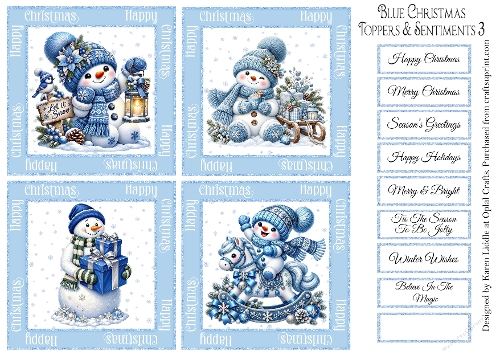 Blue Christmas Toppers & Sentiments 3