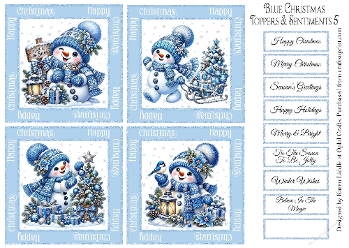 Blue Christmas Toppers & Sentiments 5
