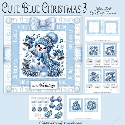 Cute Blue Christmas 3 6x6 Mini Kit