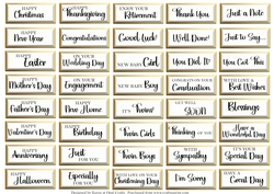 All Occasion Sentiment Sheets with Gold Backing