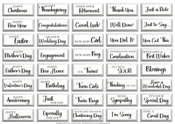 All Occasion Sentiment Sheets with Silver Backing