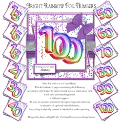 Bright Rainbow Foil Numbers