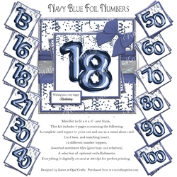 Navy Blue Foil Numbers