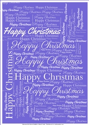 Happy Christmas Word Backing Paper on Coloured Background