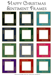 Gold Happy Christmas Sentiment Frames Set