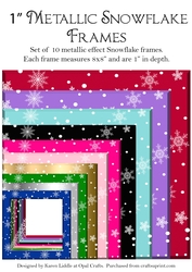 1/2 inch Metallic Effect Snowflake Frames 1