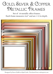 1/2 inch Gold, Silver & Copper Metallic Effect Frames