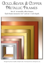 1 inch Gold, Silver & Copper Metallic Effect Frames