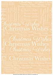 Christmas Wishes Word Backing Paper on Light Beige Background