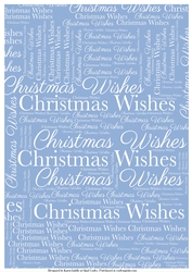 Christmas Wishes Word Backing Paper on Medium Blue Background