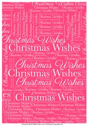 Christmas Wishes Word Backing Paper on Pink Background