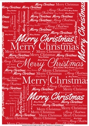 Merry Christmas Word Backing Paper on Red Background