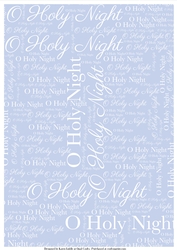 O Holy NIght Word Backing Paper on Light Blue Background