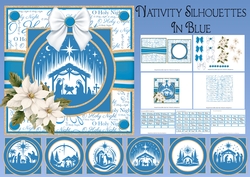 Nativity Silhouettes in Blue