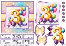 Number 3rd Birthday Balloons 
