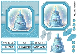 1st Birthday Cake Blue