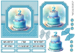 2nd Birthday Cake Blue