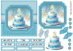 3rd Birthday Cake Blue