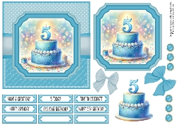 5th Birthday Cake Blue