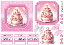 3rd Birthday Cake Pink