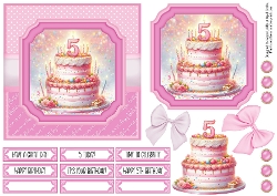 5th Birthday Cake Pink