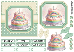 1st Birthday Cake Rainbow