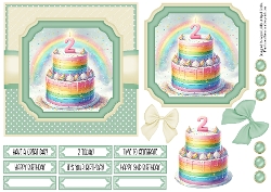 2nd Birthday Cake Rainbow