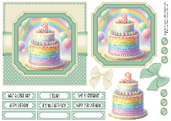 3rd Birthday Cake Rainbow