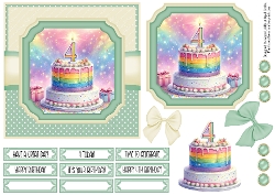 4th Birthday Cake Rainbow