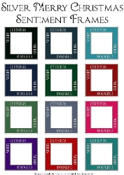 Silver Merry Christmas Sentiment Frames Set