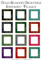 Gold Seasons Greetings Sentiment Frames Set