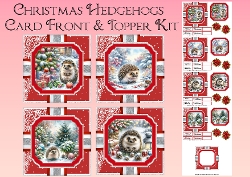 Christmas Hedgehogs Card Front & Topper Kit