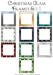 Silver & Gold Edge Christmas Glam Frames Set 1