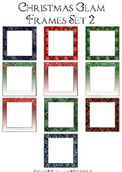 Silver & Gold Edge Christmas Glam Frames Set 2