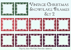 Vintage Christmas Snowflake Frames Set 2