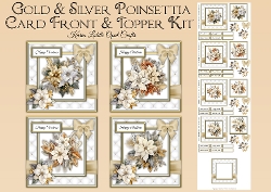 Gold & Silver Poinsettia Card Front & Topper Kit