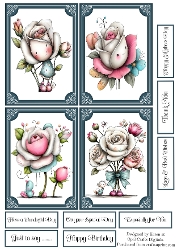 Whimsical Flowers Topper & Sentiment Kit