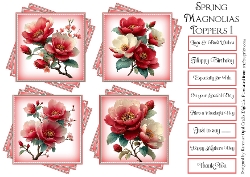 Spring Magnolias Floral Toppers & Sentiment Kit 1
