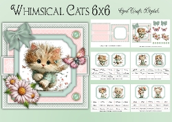 Whimsical Cats 8 Topper Kit 6x6