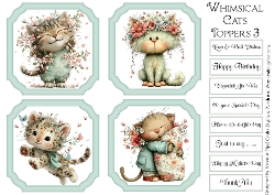 Whimsical Cat Toppers & Sentiment Kit 3