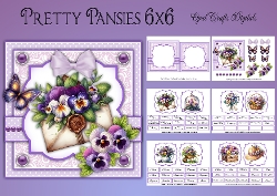 Pretty Pansies 8 Topper Kit - 6x6