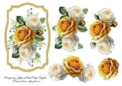 Framed 3D Decoupage Roses Sheet 3
