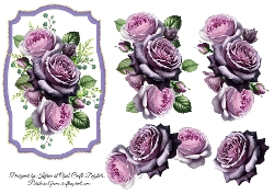 Framed 3D Decoupage Roses Sheet 5