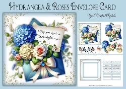 Hydrangea & Roses Envelope Card