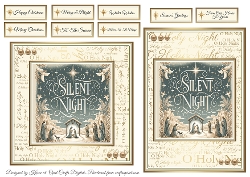 Silent Night Card Fronts & Sentiments - 6x6 & 5x7