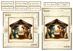The Nativity 1 Card Fronts & Sentiments - 6x6 & 5x7