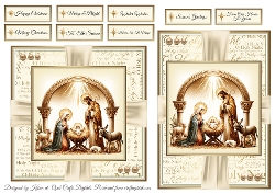 The Nativity 2 Card Fronts & Sentiments - 6x6 & 5x7